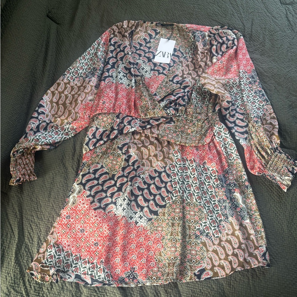 Zara Multicolor Patterned Dress